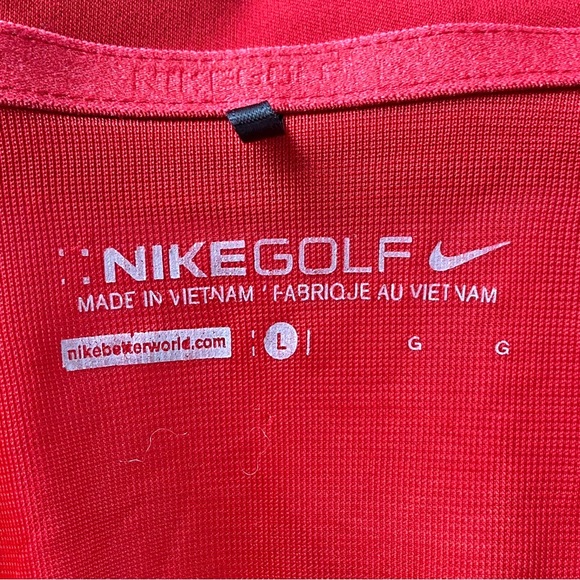 NIKE GOLF ☆ Red 1/4 Zip Short Sleeve Windbreaker ☆ Drawstring Waist ☆ Size Large - Picture 5 of 5
